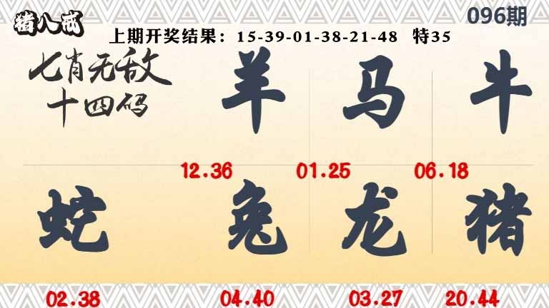 096期七肖无敌14码[图]
